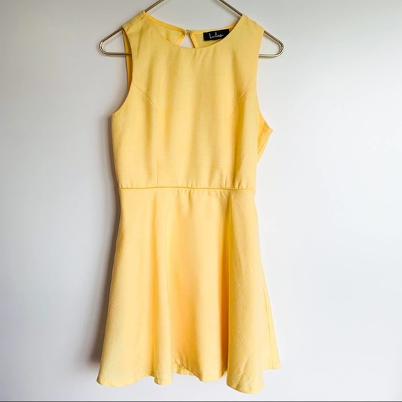 Lulus BACKLESS SKATER DRESS Yellow - Picture 2 of 6